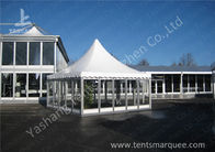 Transparent Glass Wall High Peak Tents , Aluminium Pagoda Tent Waterproof Cover