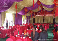 Hard Aluminum Skeleton Wedding Reception Tents Purple And White Lining Designed